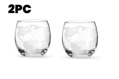 Kreatives Globus-Dekan ter-Set mit bleifreier Karaffe, exquisitem Holz ständer und 2 Whisky gläsern Whisky-Dekan ter Globe Grade-Geschenk