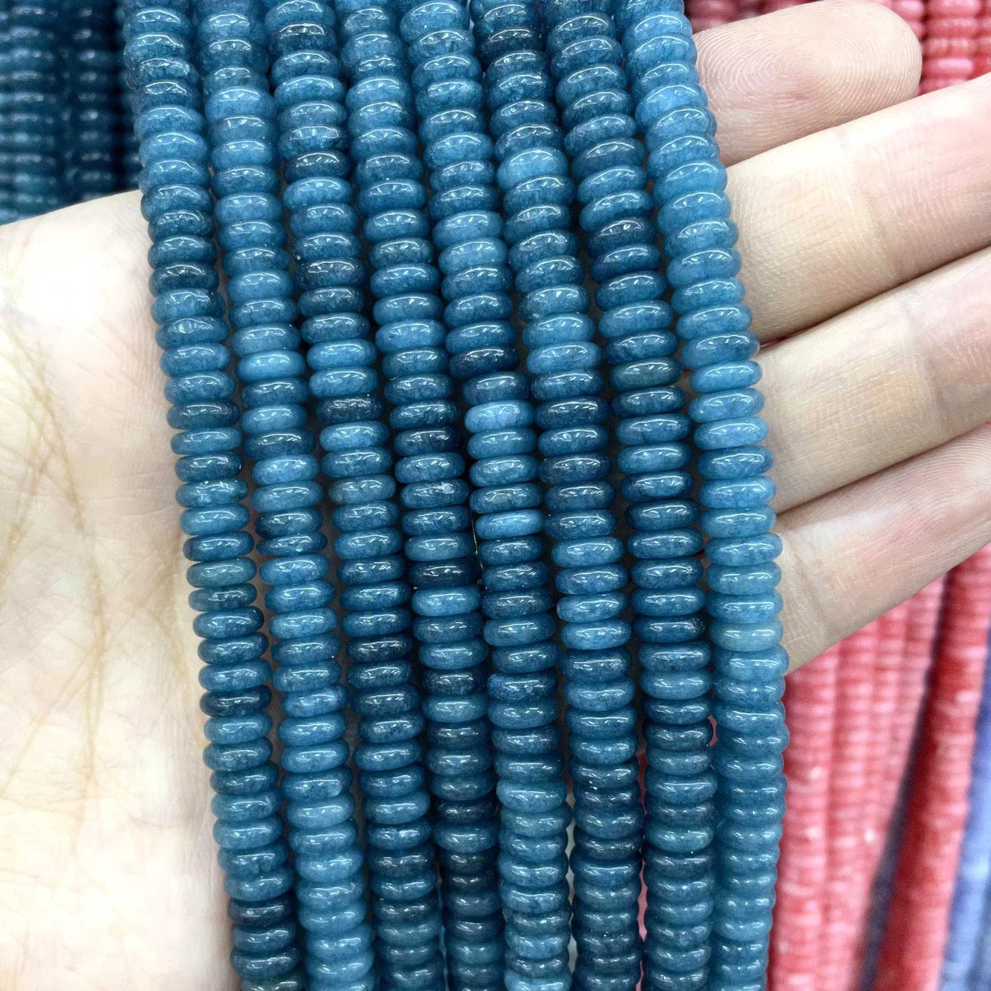 Naturstein Rondelle 2X6mm Türkise Quarz Jaspis Achate Flache Runde Spacer Perlen für Schmuckherstellung DIY Armband Zubehör