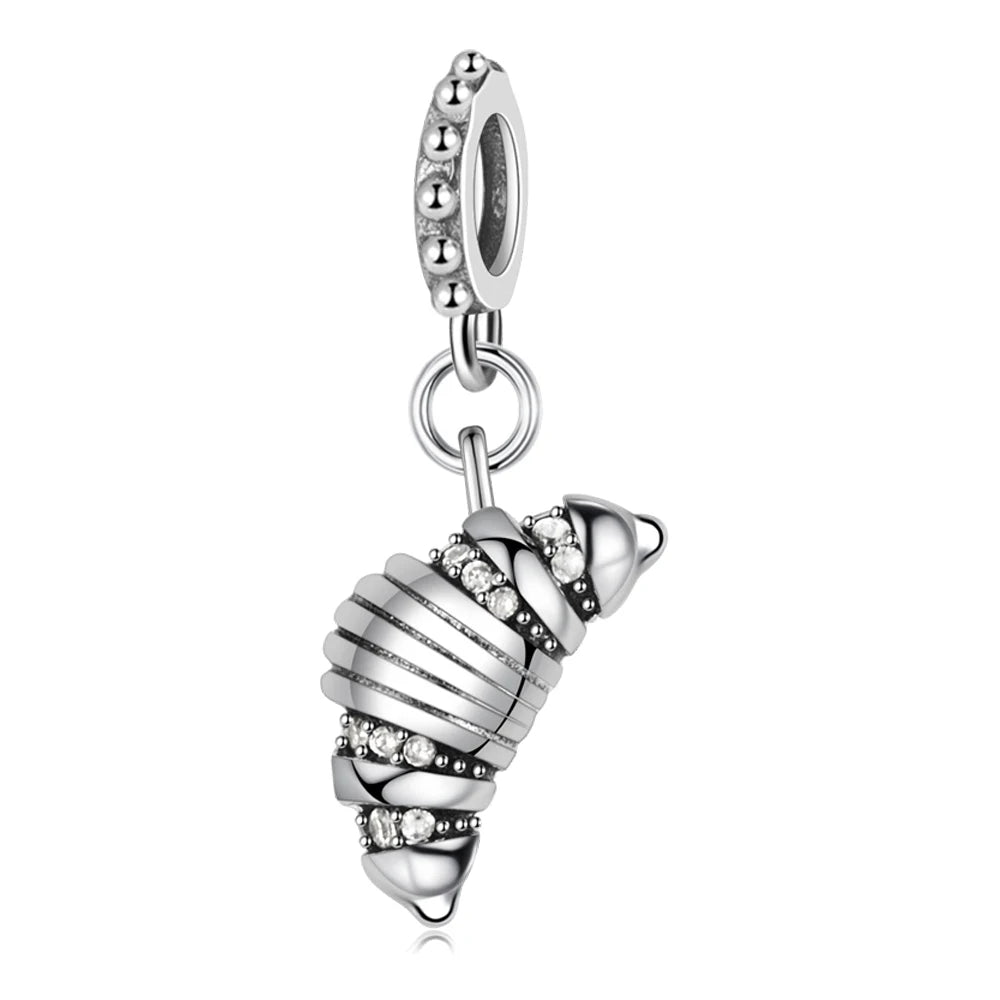 Funkelnde Edelsteinperlen aus 925er-Sterlingsilber mit eingelegten Edelsteinen und baumelnder Charm mit unendlichem Knoten, passend für Schlangenarmband, Boutique-Halskette, schönes Geschenk