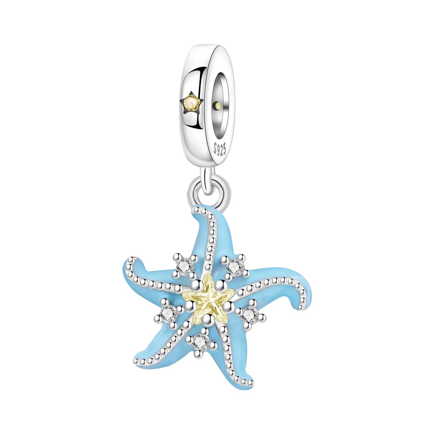 Ocean Series 925er Sterlingsilber, Wal, Schildkröte, kleiner Fisch, Qualle, Delfin, blauer Charm, passend für DIY-Armband, Halskette, Party-Schmuck