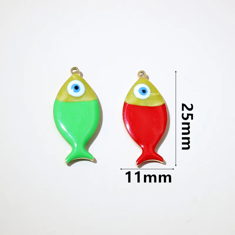 10 Stück 25x11mm Edelstahl Emaille Fisch Charms Anhänger niedlich DIY Schmuck Herstellung Zubehör für Halsketten Ohrringe Armbänder