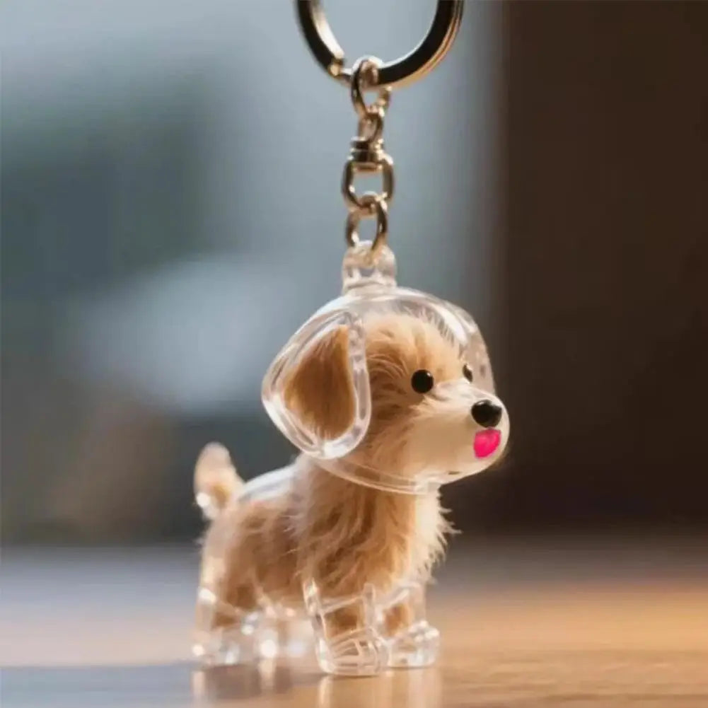 Klarer Tierhaar-Schlüsselanhänger, niedlicher Hund, Fell, Andenkenhalter, kreativer transparenter Tierhaar-Gedenkkollektions-Anhänger für Hund/Katze