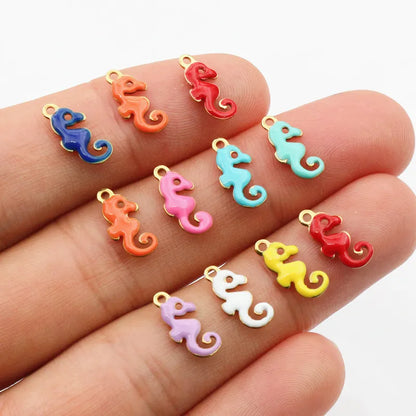 20 Stück 12x6mm Edelstahl Seepferdchen Hippocampus Emaille Anhänger Anhänger Edelstahl DIY Schmuck Herstellung Zubehör Ergebnisse