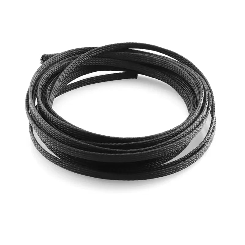 3 m/9,85 Fuß PET erweiterbarer geflochtener Schlauch, flexible Drahtgeflechthülle, schwarz, für TV-Audio-PC-Kabel, schützt vor Kauen von Haustieren