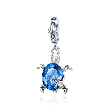Grüner Schildkröten-Anhänger aus 925er-Sterlingsilber und blauer Schmetterling, baumelnder Charm, passend für Schlangenarmband, Boutique-Halskette, exquisite Geschenke