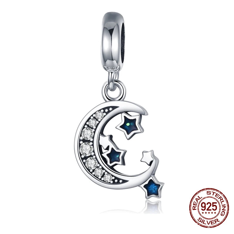 WOSTU 925 Sterling Silber Tier Cat Charm Anhänger Herz Familie Marienkäfer Bee Perlen Fit Original Armband DIY Schmuck Für Frauen