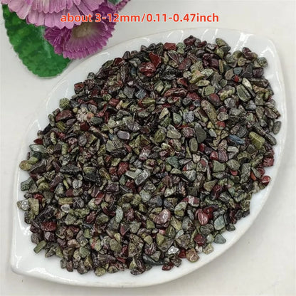 3–12 mm natürliche Drachen-Blutstein-Chips, Kies, Fels, Quarzkristall, Edelstein, Aquarium, Aquarium, Heimdekoration, Natursteine