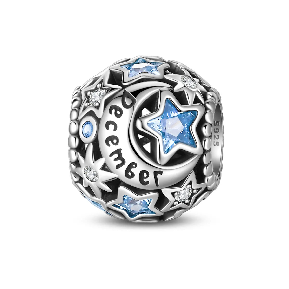 Heißer Verkauf 925er Sterlingsilber, Geburtsstein Juni, Herzperlen und Sonne und Mond, Medaillenanhänger, passend für Armband-Halskette, exquisite Geschenke