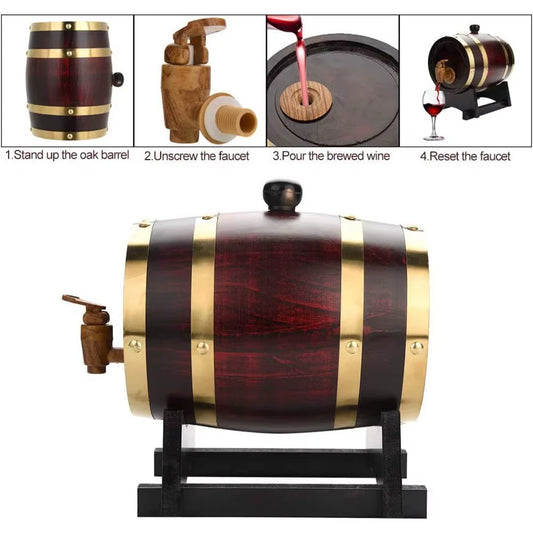 1,5 L/3L Rotwein Fass Vintage Whisky Fass Tragbare Wein Lagerung Container Wohnkultur Bar Werkzeuge Zubehör