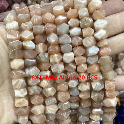 Natürliche Sonnenstein Edelsteine Unregelmäßige Facettierte Rondelle Runde Lose Spacer Perlen Für Schmuck Machen DIY Armband Halskette Zubehör