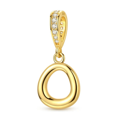 Golden Series Funkelnder Elefanten-Anhänger aus 925er-Sterlingsilber und 26 englische Alphabet-Anhänger, passend für Armbänder, exquisites Geschenk