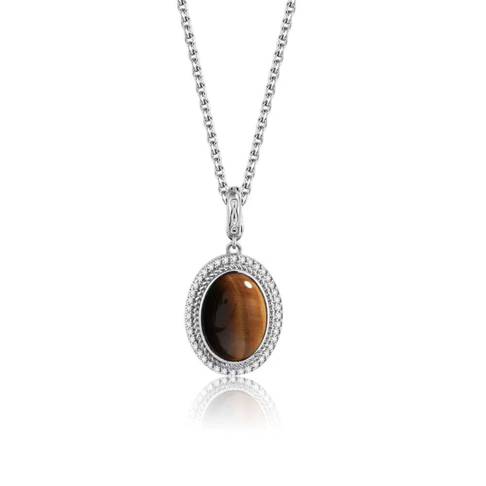 Halskette aus 925er-Sterlingsilber, natürlicher schwarzer Onyx, oval, 10 x 14 mm, mit Cry-Skelett, schlichtes Design, mit Kristall für Damen