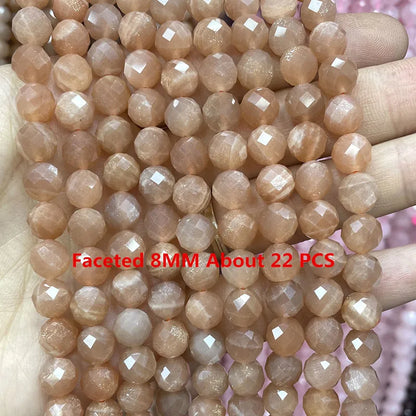 Natürliche Sonnenstein Edelsteine Unregelmäßige Facettierte Rondelle Runde Lose Spacer Perlen Für Schmuck Machen DIY Armband Halskette Zubehör