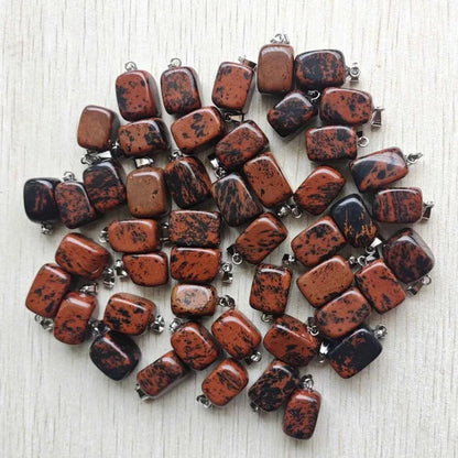 Großhandel 50 teile/los 2025 heißer verkauf trendy Verschiedene Naturstein Gemischt Unregelmäßige form anhänger charms schmuck