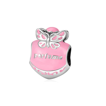 Charm-Anhänger aus 925er-Sterlingsilber mit Oktopusperlen und Stammbaum und Herz, passend für Schlangenarmband, Boutique-Halskette, rosa Anhänger, Geschenk