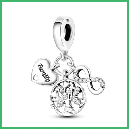 Charms-Anhänger aus 925er-Sterlingsilber mit Baum des Lebens und Zirkonia, passend für DIY-Armband-Halskette, Geschenk für Sie, Colgante Plata