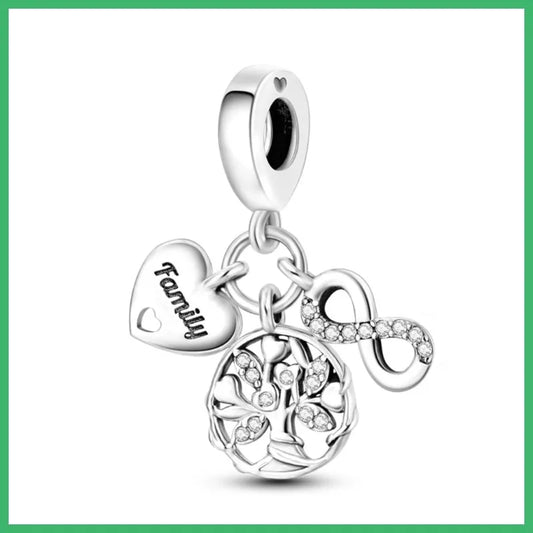 Charms-Anhänger aus 925er-Sterlingsilber mit Baum des Lebens und Zirkonia, passend für DIY-Armband-Halskette, Geschenk für Sie, Colgante Plata