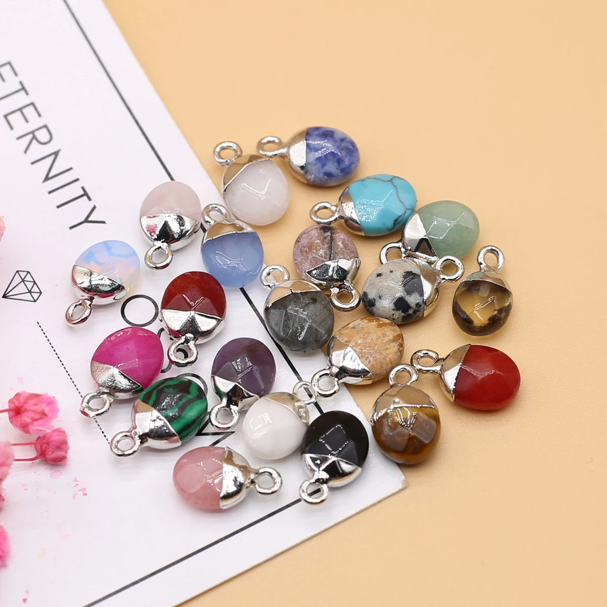5 teile/los Natürliche Achate Anhänger Abschnitt Mix Bunte Stein Anhänger Charms für Frauen Männer, Die DIY Schmuck Halskette Zubehör