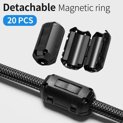 20 Stück Magnet ring Ferrit filter Anti-Interferenz-Abschirmung abnehmbarer EMK-Innen durchmesser 3,5mm 5/7/9/11/13/15mm
