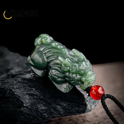 Natürliches altes Material Hetian Jade blaue Jade hand geschnitzte mutige Anhänger Mode Jade ziehen Reichtum Anhänger Männer und Frauen Halskette