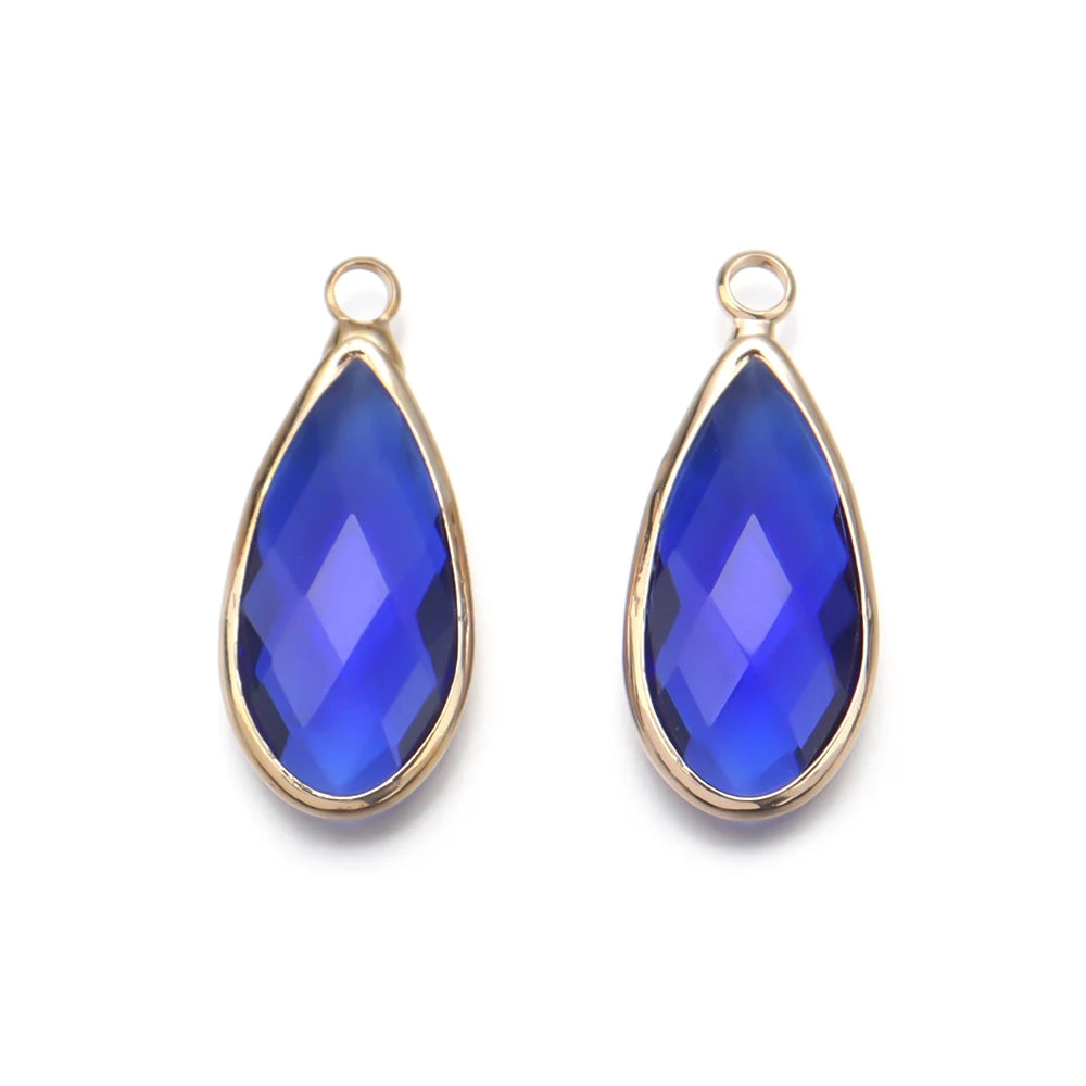 5 teile/los Teardrop Kristall Glas Anhänger Charms für Paare Armband Ohrringe Schmuck Machen Liefert DIY Halskette Ornamente