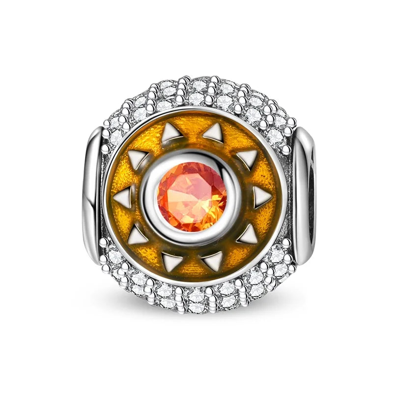 Kürbishaus-Perlen und Kuchen-Donut-Herzform aus 925er-Sterlingsilber, dreifach baumelnder Charm, passend für Armbänder, goldene orangefarbene Anhänger-Geschenke