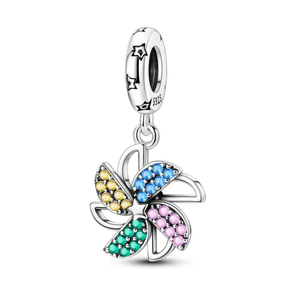 Bunte 925er-Sterlingsilber-Anhänger mit Sternenhimmel-Ölgemälde und leuchtenden Engeln, passend für Armbänder, schöne Schmuckgeschenke