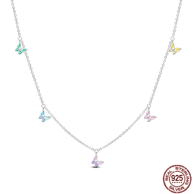 925 Sterling Silber blau Teufel Augen Palme Original Halskette Einhorn überlappen runde funkelnde Anhänger für Frauen Luxus Schmuck Geschenk