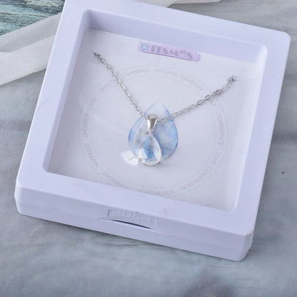 Itsmos Mondstein s925 Sterling Silber Anhänger Halskette Heil geschenke Wasser tropfen Mondstein Schmuck Mutter Geschenke für Frauen