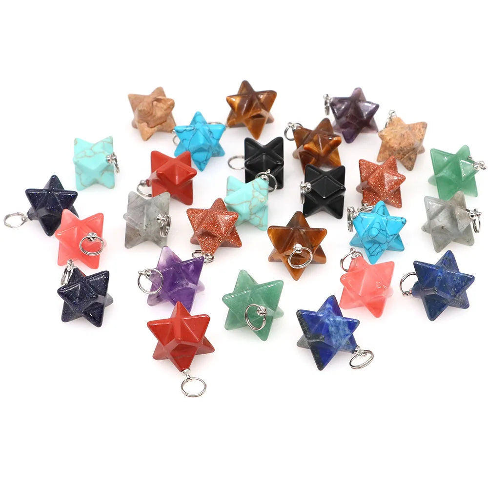 Naturstein Merkaba Stern Reiki Heilkristalle für DIY Energie Edelstein Modeschmuck Zubehör Party Home Dekoration Geschenk
