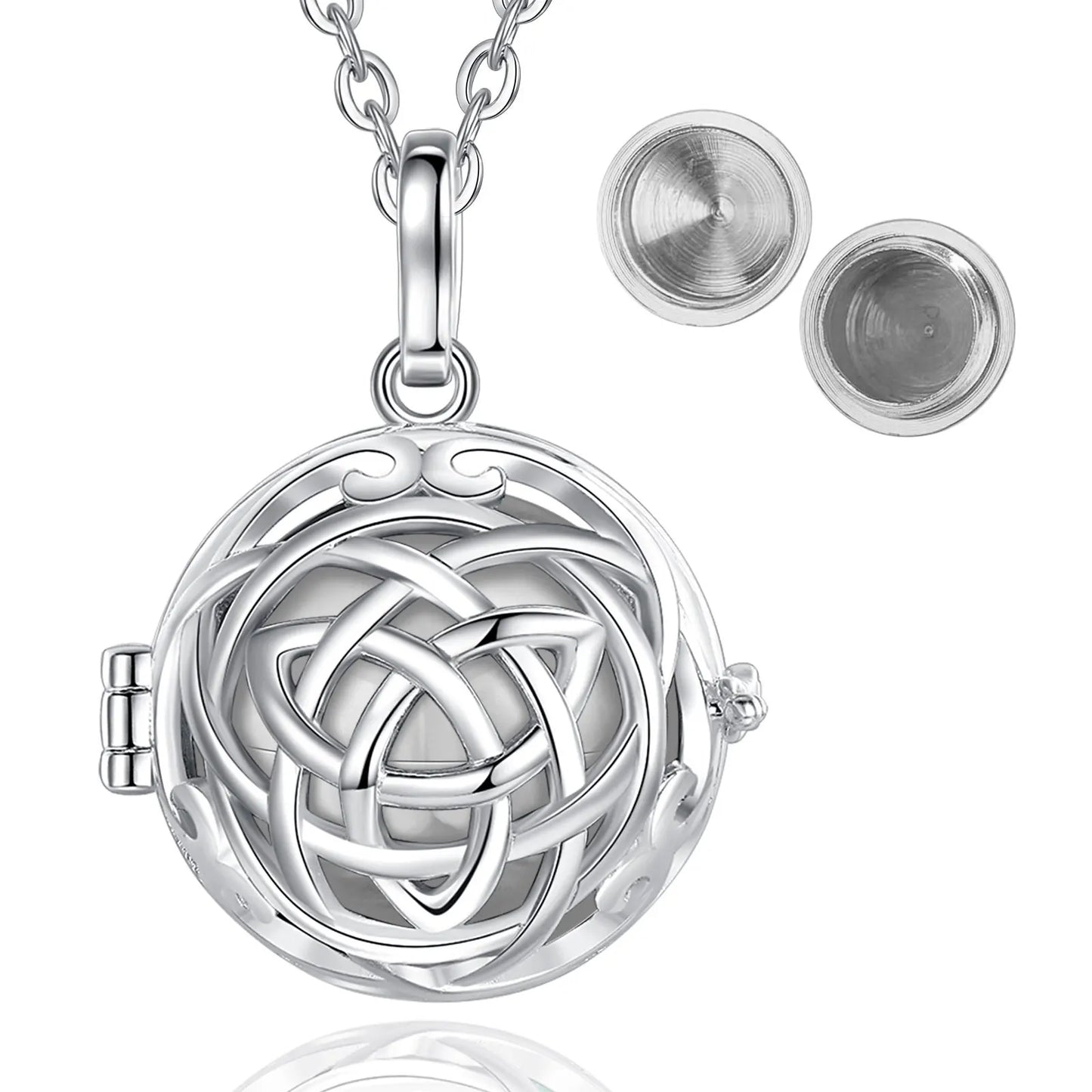 Eudora Urne Feuerbestattung Anhänger 20mm Celtic Knoten Käfig Medaillon Asche Halter Andenken Kapsel Halskette Hohl Ball DIY Trendy Schmuck