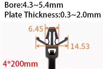 Schwarz weiß Reiß verschluss Nylon Kunststoff Loop Lock befestigen Riemen Wrap Organizer Pfeil Auto Auto geflügelt Push Mount Reiß verschluss Kabelbinder