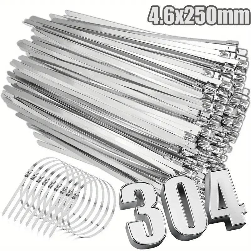 Metall-Kabelbinder, selbstsichernde Befestigungsringe aus Edelstahl, robuste Kabelbinder, Auspufffolie, Organizer für das Heimbüro