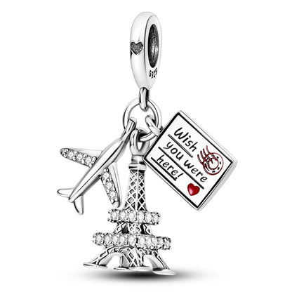 Heißer Verkauf Charms Perlen 925 Sterling Silber Farbe Bogen Kreuz Lebensbaum Perlen Fit DIY Original Armreif Charme Anhänger Schmuck