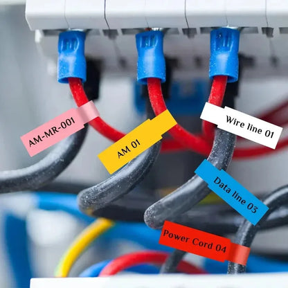 240/480 Stück selbstklebende Kabeletiketten, bunte wasserdichte Drahtmarkierungsbinder, Laserdrucker-Aufkleber, Faserdraht-Etiketten, Organizer