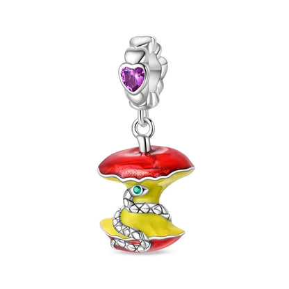 Wunderschöner roter Anhänger aus 925er-Sterlingsilber mit Rosenherz, Krabbe, Feuerwerkskörper, für Mädchen und Jungen, passend für DIY-Armbänder, Halsketten, süße Geschenke
