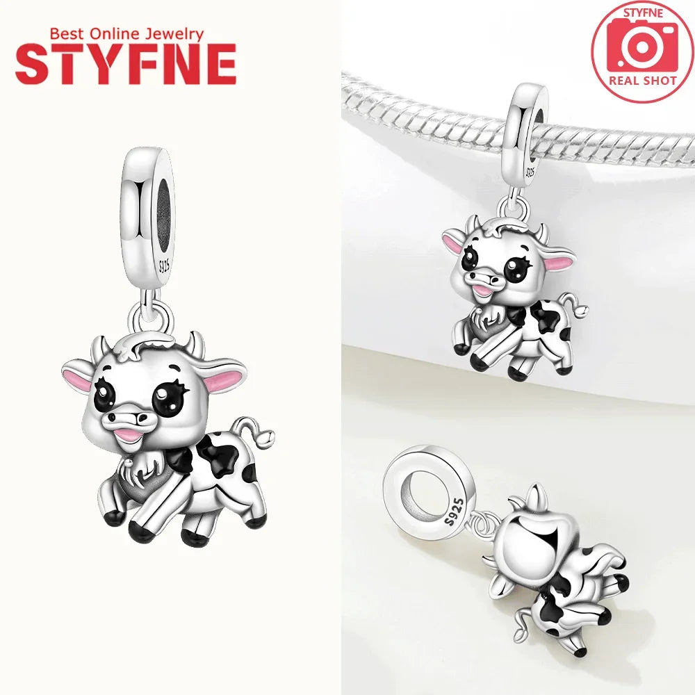 Tier-Serie-Charms, 925er Silber, Esel, Koala, Elefant, niedliche kleine Maus, Perlen-Anhänger, passend für DIY-Original-Armband, Modeschmuck