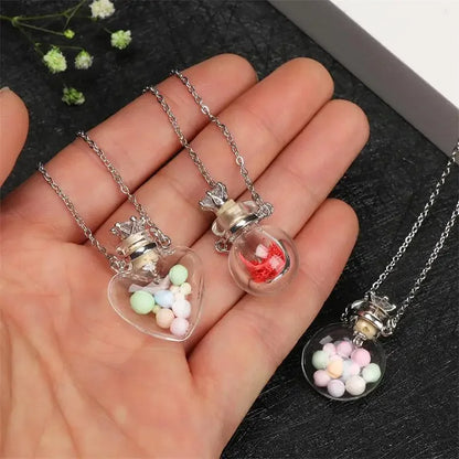 Mode Glas Parfüm Ätherisches Öl Flasche Anhänger DIY frauen Parfüm Wunsch Knochen Asche Lanugo Duft Enhancer Halskette