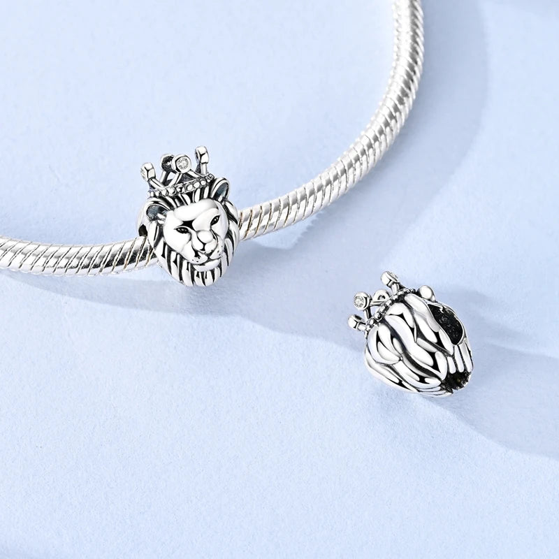 Neue Original 925 Silber Sterling Charms Perlen Anhänger Katze Hund Löwe Tiger Mädchen Junge Charms Fit Armband Frau Mode Schmuck Geschenk