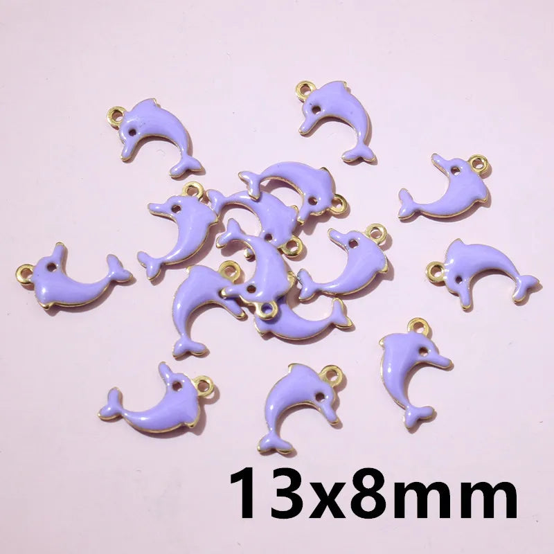 20 Stück Edelstahl Emaille Dolphin Lightning Moon Charms Anhänger für Ohrringe Armband Halskette DIY Schmuck Herstellung Zubehör