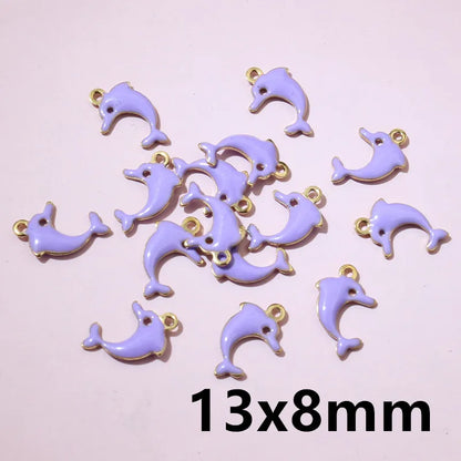 20 Stück Edelstahl Emaille Dolphin Lightning Moon Charms Anhänger für Ohrringe Armband Halskette DIY Schmuck Herstellung Zubehör