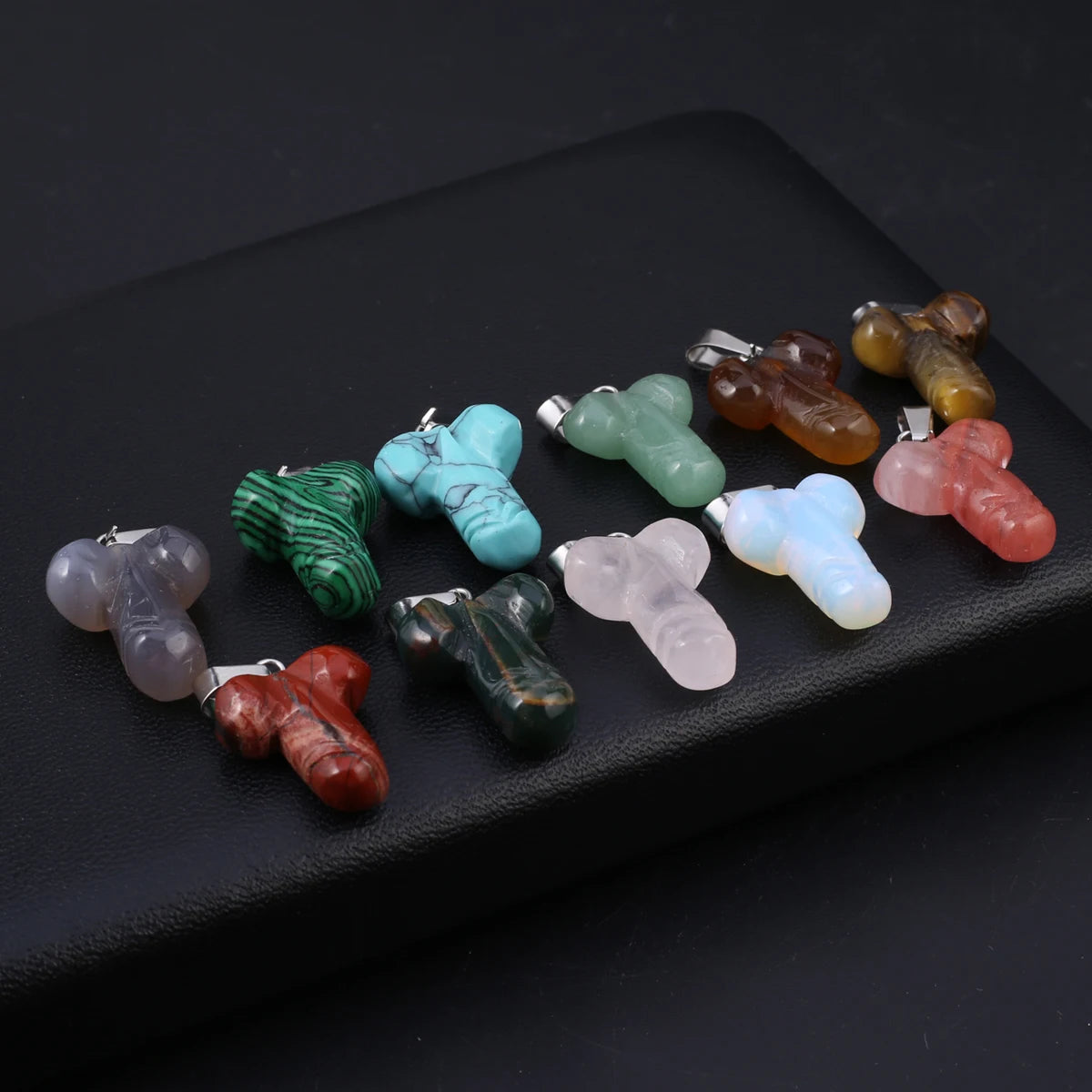 23x16mm Cartoon Schlüssel Opal Rose Quarz Naturstein Anhänger machen DIY Halskette Ohrringe Schmuck Zubehör Geschenk