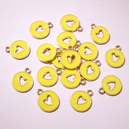 20 Stück 15 x 12 mm Emaille doppelseitig hohle Herz Charms Anhänger DIY Schmuckherstellung Zubehör für Armband Ohrringe Halskette