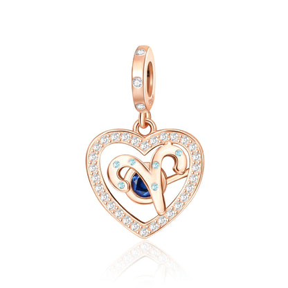 Roségold-Serie, 925er-Sterlingsilber, Zwölf Sternbilder, Halbmondkrone, High-Heel-Charm, passend für DIY-Armbänder, Halsketten, Geschenke