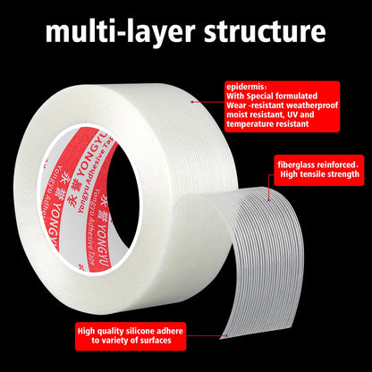 25 m starkes Faserband – extrem langlebiges Filament, transparent, gestreift, elektrischer Festkleber für 18650-Batterieverpackungen usw