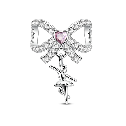 Original-Charm-Perle aus 925er-Sterlingsilber mit eingelegtem Zirkonium, Schleife, Liebesherz, Ballon-Anhänger, passend für Armbänder, DIY-Schmuckmarkierung