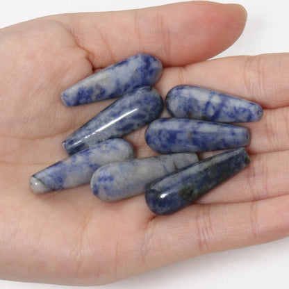 2 Stück Charme Wasser tropfenform Perlen 10x30mm Chalcedon Achate Howlite lose Spacer Perlen für Schmuck machen DIY Armband Ohrringe