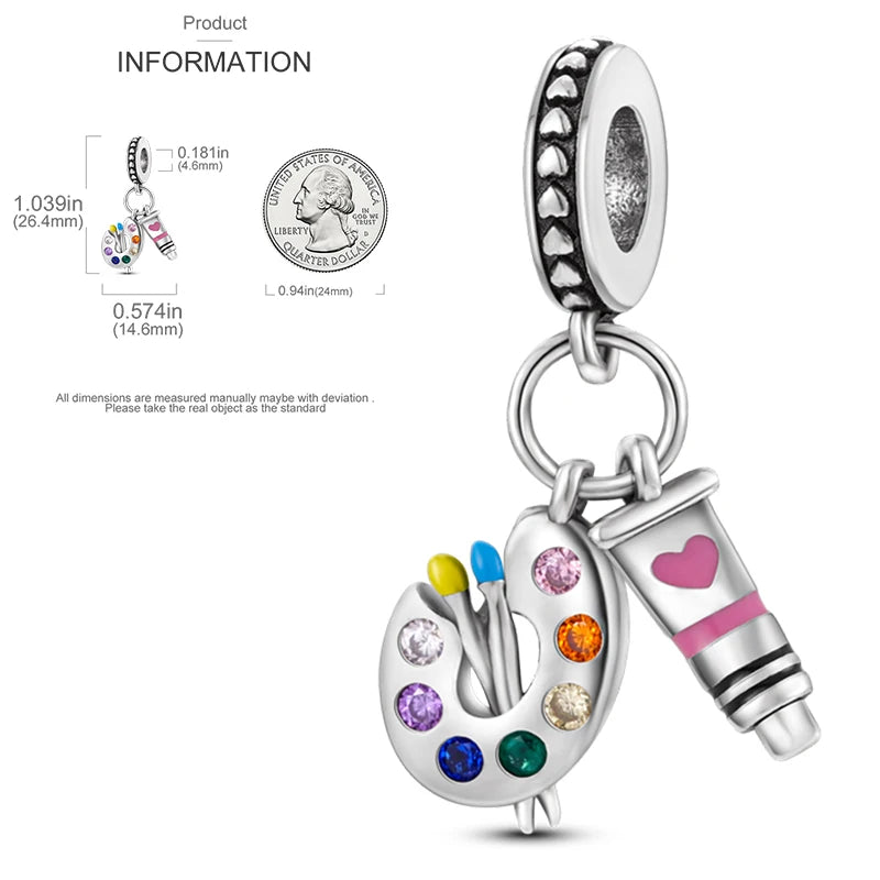 Charms aus 925er-Sterlingsilber, bunt, Sonnenblume, Hund, Jungen, Geschenkartikel, Schmetterling, Flugzeug, Erde, passend für Original-Anhänger, Schmuck, Make-up