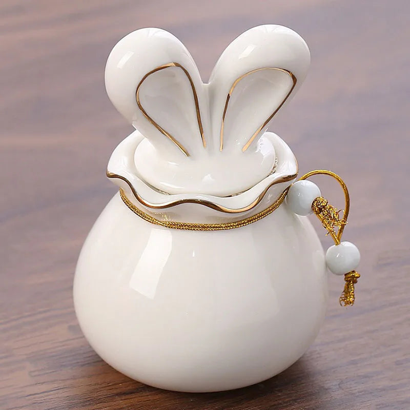 Rabbit Funeral Urn Ceramic Pet Ashes Cat Pet Urn Personalized Urn for Pets Animal Burial Urnas for Human Ashes Dog Memorial