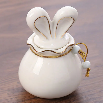 Rabbit Funeral Urn Ceramic Pet Ashes Cat Pet Urn Personalized Urn for Pets Animal Burial Urnas for Human Ashes Dog Memorial